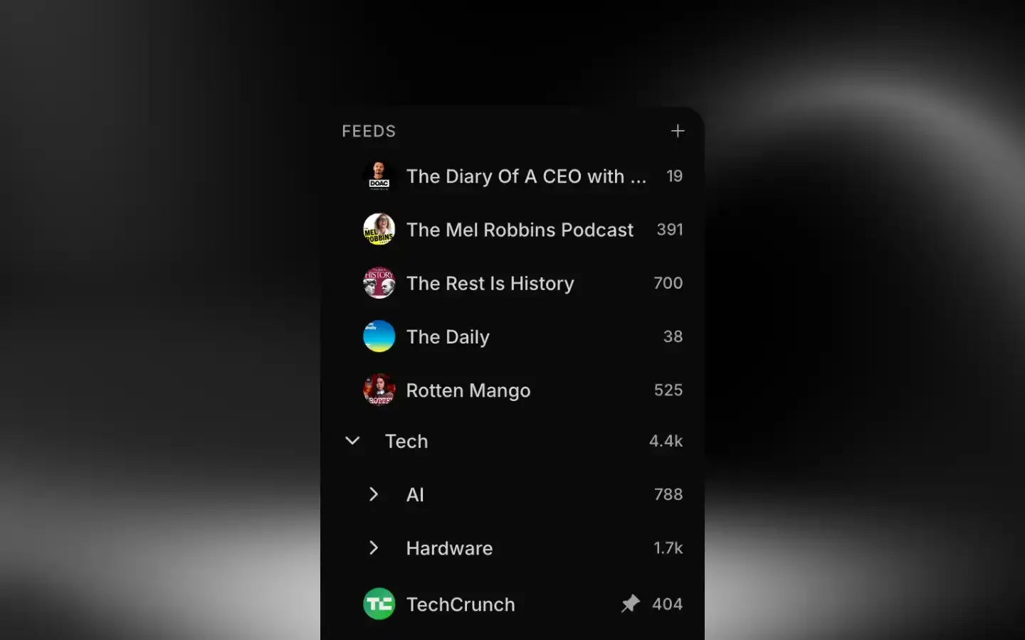 Glanced folders