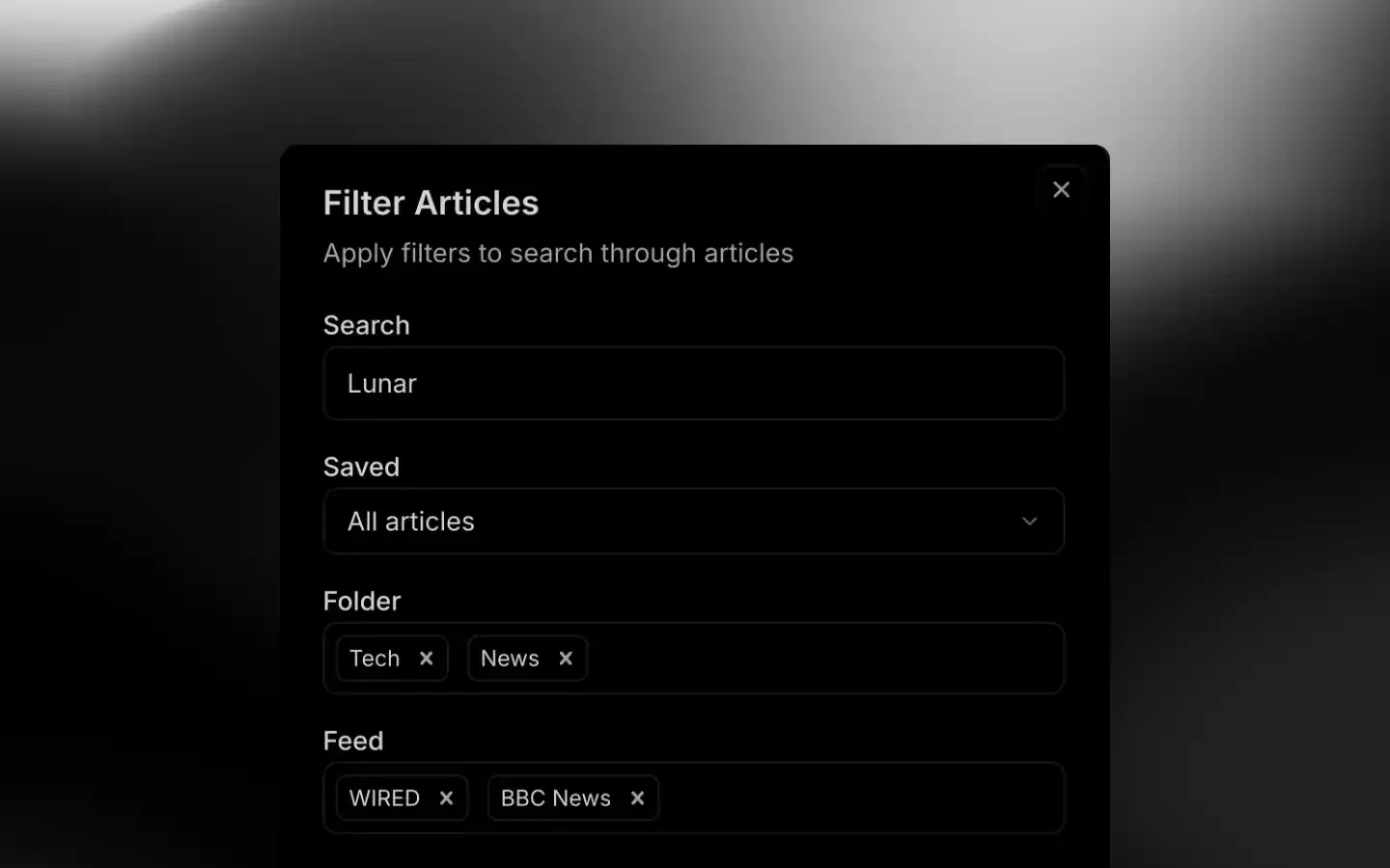 Glanced saved searches