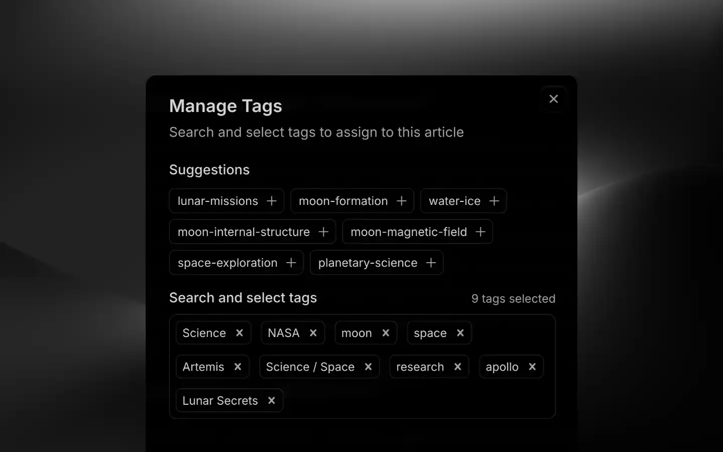 Suggested tags